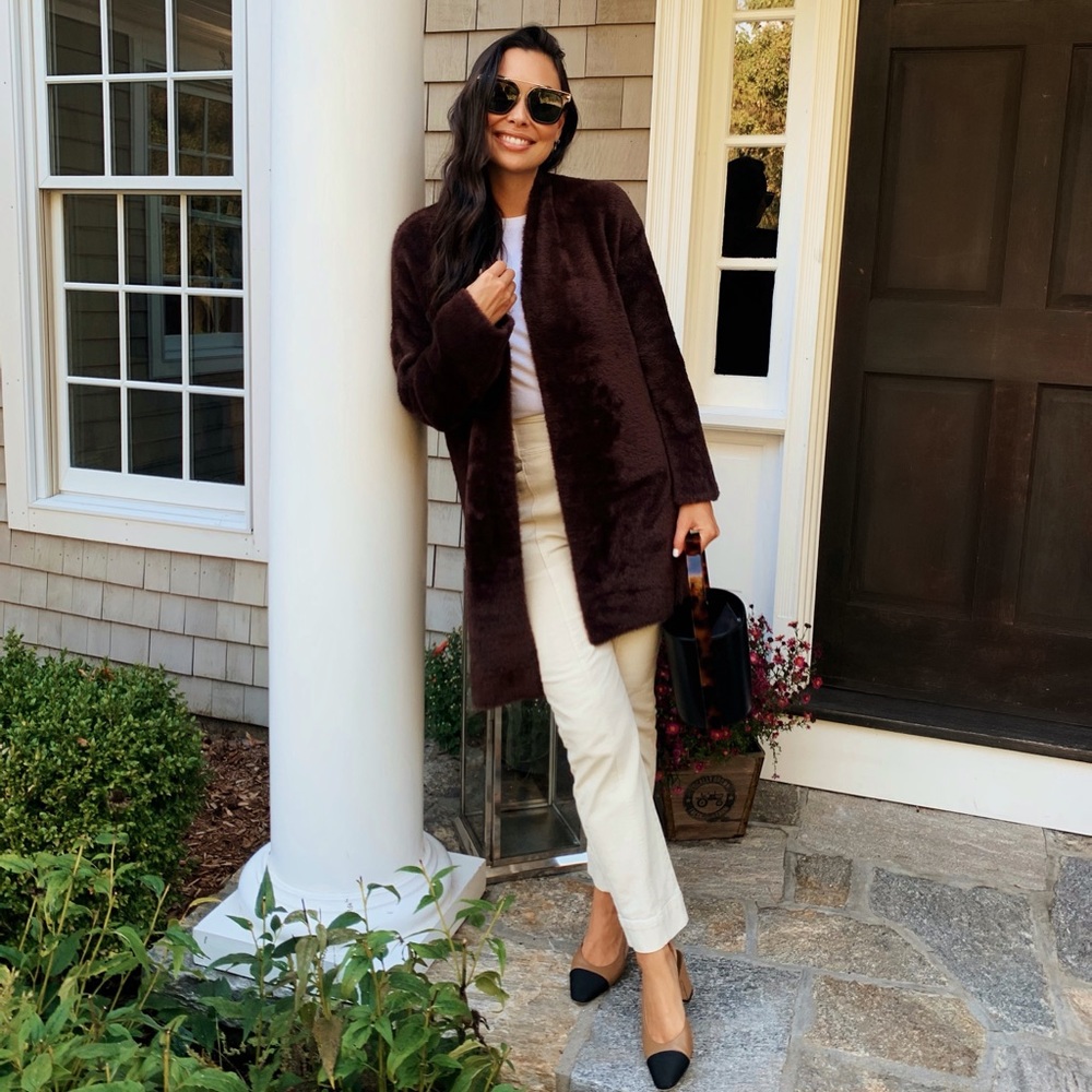 Textured brown cardigan